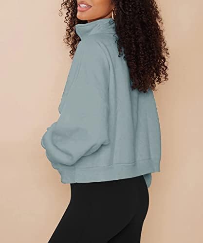 Трендовски кралица женски полу -зип пулвер џемпери четвртина поштенски патенти со преголеми руно дуксери тинејџерки y2k есен зимска облека