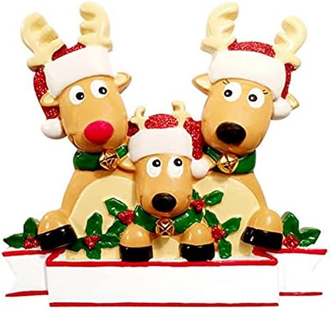 Nioi Божиќни елени смола виси приврзоци, Божиќни висечки украси за дрвја, прозорец, wallид, украси за затворено и отворено, DIY, смола од елк