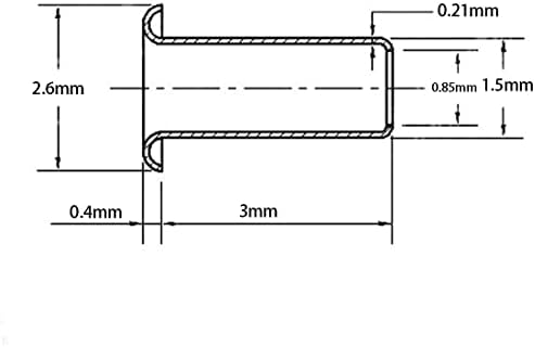 NACX Hollow Rivet M1.5 x 3mm низ дупката бакарна шуплива занити Громити Двострана плоча за покраини PCB, 500 парчиња