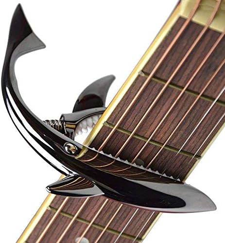 Imelod цинк легура гитара капо ајкула капо за акустична и електрична гитара со добро чувство на рака, без зглобот на зглобот и издржлив