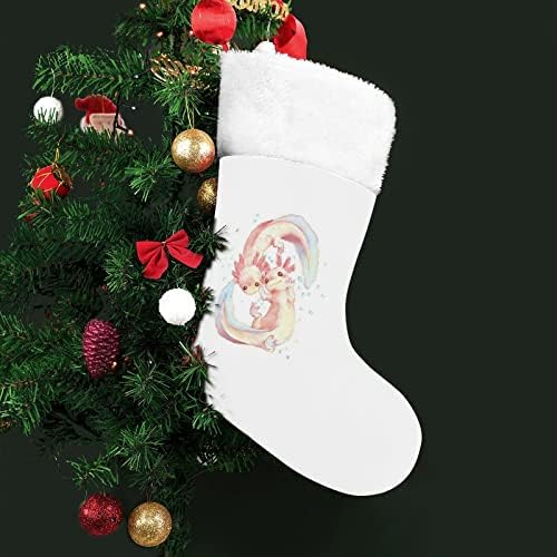 Симпатични чорапи за порибување на божиќни порибници со кадифен камин што виси за декор за домашно дрво