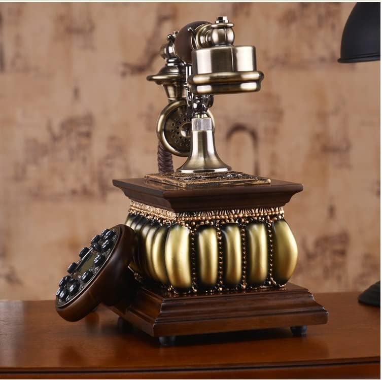 Lukeo Retro Thone стар гроздобер телефонски работна површина жичен фиксен телефон со дисплеј за лична карта за домашна употреба во хотелот