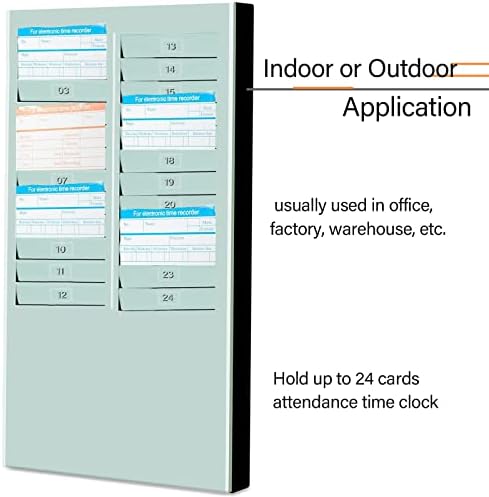 Rackид монтиран временски картички, држач за временски картички од 24 џеб за канцелариски магацин, рекордер за посетеност