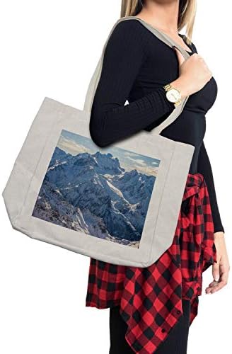 Амбесон планинска торба за планина, снежна планинска сцена под небото зимска пустина неискрена природна принт, еко-пријателска торба за еднократна