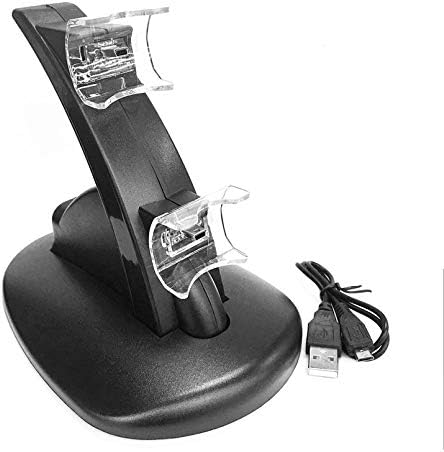 Црна LED Светло Брзо ДВОЈНО USB Полнач За Приклучок За Полнење За Playstation 3 ЗА PS3 Контролер Конзола