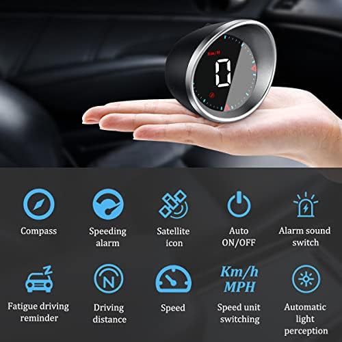 Wjiang Авто Автомобил HUD Главата Нагоре Дисплеј KMH &засилувач; MPH Дигитални GPS Паметен Брзинометар Со Предупредување За Замор На