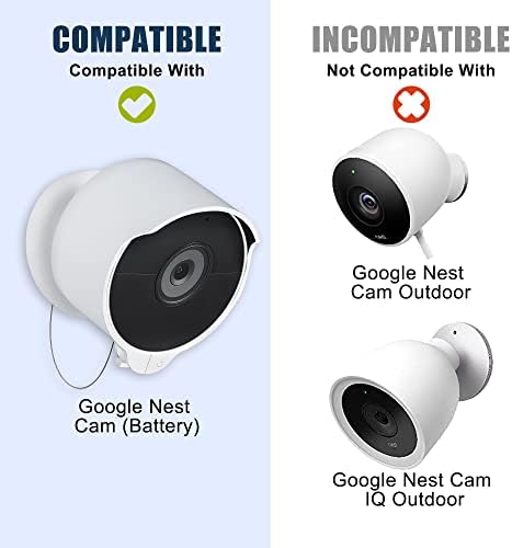 Covban анти-кражба монтирање за Google Nest Cam, анти-капки за Google Nest Camera Outdoor или Endoor, Батерија-Водоотпорна заштитна обвивка со безбедносен ланец, заштита од капка за гнездо к