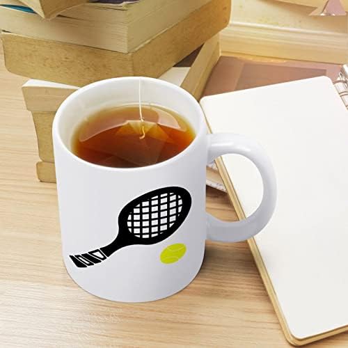 Шолја За Печатење Тениско Топче Шолја За Кафе Керамичка Чаша За Чај Смешен Подарок Со Дизајн На Лого За Канцелариски Дом Жени Мажи - 11 Мл Бело