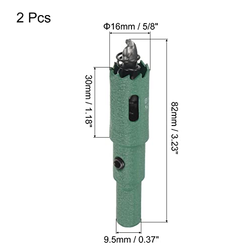Uxcell Bimetal Doad Saw 5/8 HSS дупче за дупчење за дупки за сечење метално дрво пластична ПВЦ табла, 2 парчиња