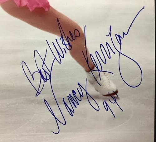 Ненси Кериган потпиша фотографија 8x10 Олимписка сребрена автоматска најдобра желба Inscr PSA/DNA - Автограмирани олимписки фотографии