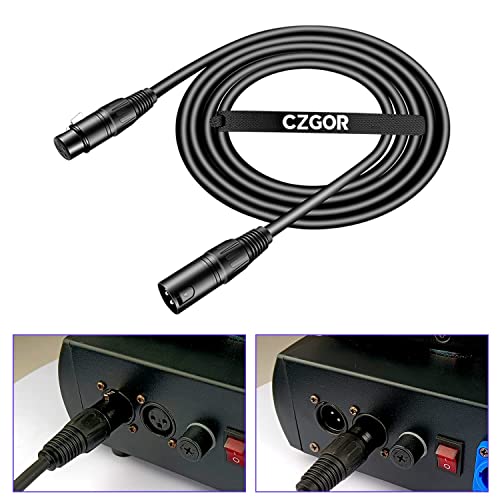 Флексибилен DMX кабел 6 пакет, CZGOR 6.5FT 2 метри 3 пински сигнал XLR машка до женска жица за кабел за фаза на осветлување XLR,