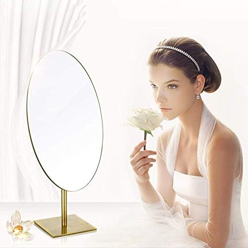 Огледало за шминка за убавина HTLLT Европско огледало за шминка | Еднострана биро за огледало со висока резолуција | Преносно тркалезно