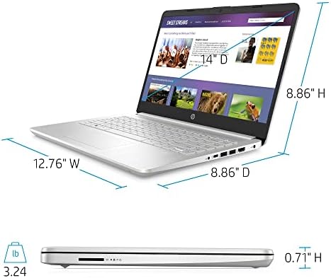 HP [Windows 10] 2022 14 Full HD Лаптоп, Intel i3-1115G4 8GB RAM МЕМОРИЈА 256GB SSD, Веб Камера, 14 IPS Микро-Edge Дисплеј, HDMI, Wi -