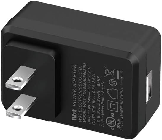 W&T USB Wallиден полнач 5V 2A мини адаптер за напојување со напојување со мост за прегревање за мостот WiFi, телефон, таблет и други уреди со USB