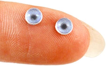 4мм ситни природни сини човечки стаклени очи пар на мали кабохони со рамен бек за играчки скулптура полимер глинеста уметност кукла или накит