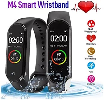 M4 Вежба/здравствен паметен часовник, елегантен тесен дизајн, монитор за човечки ресурси, повик/msg, спиење/чекор/калории/трагач за далечина,