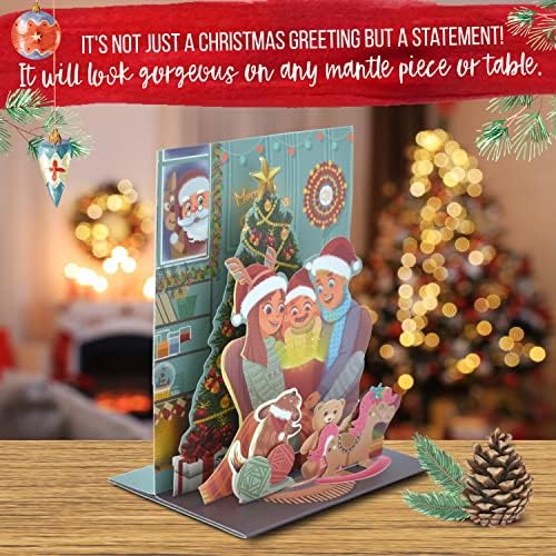 Сет од 12 Божиќни поп -картички со светла и музика - Поп -се појавуваат музички божиќни картички - Заборавете на традиционалните картички