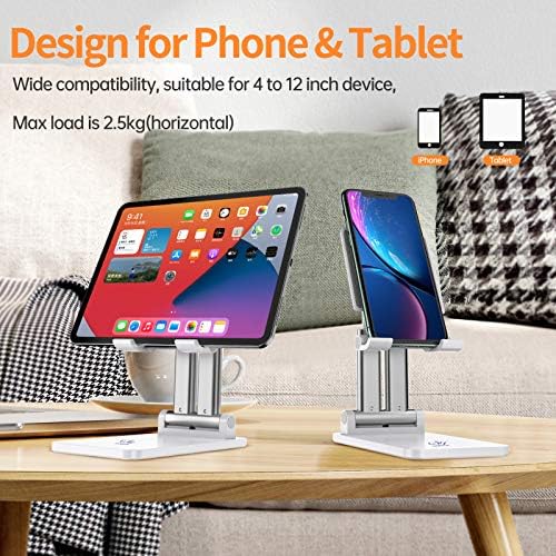 Syboyie Table Temone Stand, Angle Height Прилагодувачки склоп на склопување за биро, компатибилен со iPhone, Samsung, iPad, Kindle, таблети, мобилни