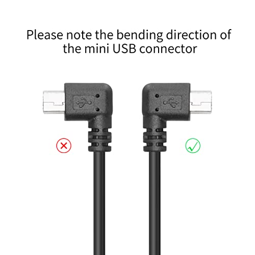Yacsejao 90 степени мини USB кабел 4.9ft USB A до десен агол мини USB Податоци за полнење за синхронизација на кабел за синхронизација за Garmin