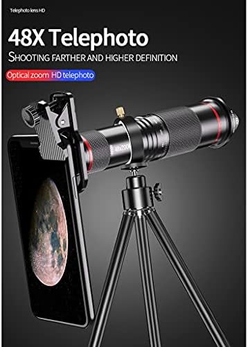 Оптички телескоп FZZDP 48X Оптички телескоп Клип за леќи за мобилен мобилен телефон со селфи статив