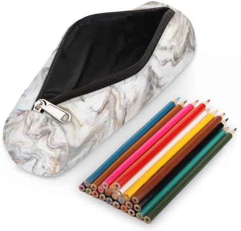 DXTKWL бело злато мермер текстура со молив за молив, држач за торбичка за торбичка, држач за торбичка за молив, преносен козметички организатор