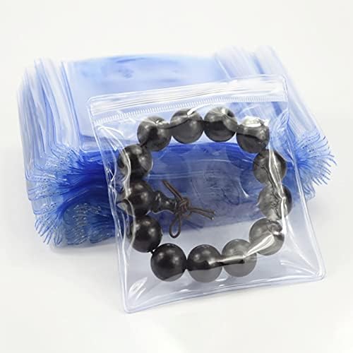 Fnuiddt 100 пакет ПВЦ чист накит против оксидациски патент торба Антитарнични пластични кеси за пакување накит прстени обетки
