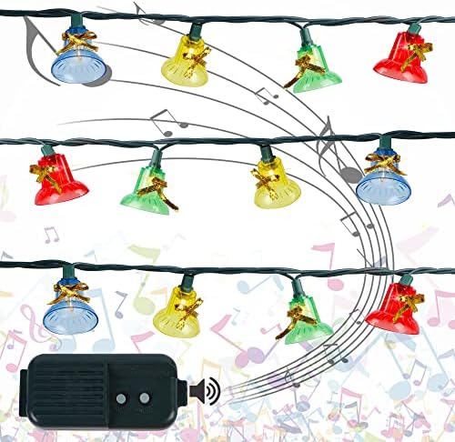 Сет на twвезди на Твинкл од 30 божиќни музички светла за низа, 25 класични празнични песни, 7 функции чиста блескава сијалица зелена жица