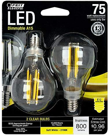 Feit Електрични BPA1575C/827/FIL/2 75W EQ DM LED Светилки, 2 Светилки