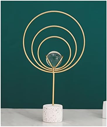 Орнамент Ксенија-на-кристална топка ， чиста кристална топка w/ златна метална штанд апстрактна очна уметност занаети w/ бела