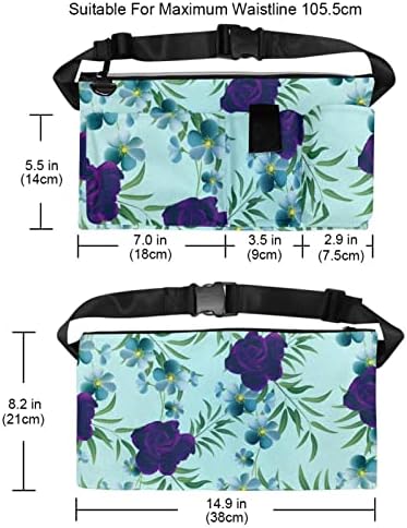 Сина виолетова цветна шема Зелени лисја Алатка Алатка Алатка за џебови за торбички за торбички за торбички за торбички за столар,
