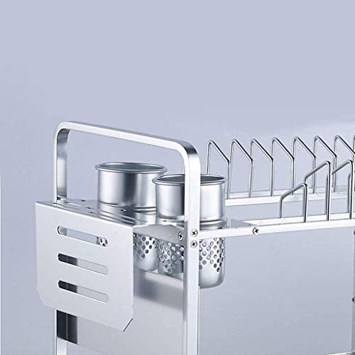 Jahh Space Aluminum сад за садови - 2 слој решетката за одвод, решетката за одводнување на садот, решетката за складирање кујна