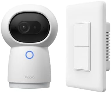 AQARA 2K Security Indoor Camera Hub G3 Plus Smart Light Switch, AI Препознавање на лицето и гестот, инфрацрвен далечински управувач, 360 ° агол