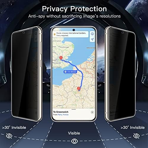 Заштитник На Екранот За Приватност на JETech За Samsung Galaxy S23 5G 6.1 - Инчи Со Заштитник На Објективот На Камерата, Анти-Шпионски Калено Стакло Филм, ОТПЕЧАТОК Од ПРСТ ID Компа