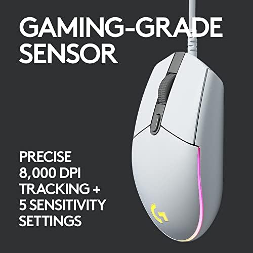 Logitech G203 Lightsync Gaming Глушец Со Прилагодливо RGB Осветлување, 6 Програмабилни Копчиња, Сензор За Одделение За Игри, 8 k