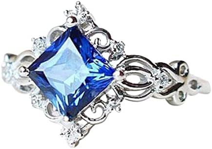 2023 година Нов прстен сина прстен Сафир форма Рингдиамонд, сваурен прстен дијамантски прстен дијамантски подарок скапоцен камен, голем прстен