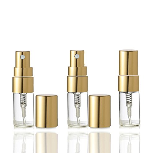 Гранд парфими празни стаклени шишиња со атомизатор од 3 мл со злато или сребрени капачиња за полнење на парфеми со палто за