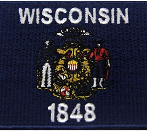 Висконсин државно знаме извезено амблем железо на шиење на Wi Patch