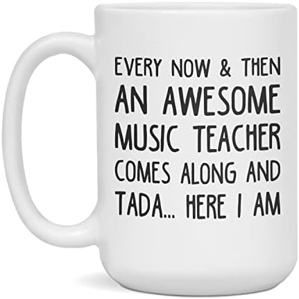 Смешен саркастичен подарок за прекрасен наставник по музика доаѓа заедно, бело 11-унца