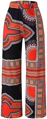 Mmmknlrm жени Дашики африкански печати панталони широки панталони за нозе Бохо харем јога панталони обични лабави високи половини
