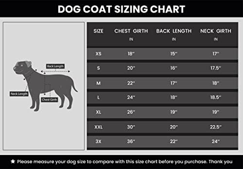 Woofcostumes Padded Dog јакна - топла поштенски нагоре, водоотпорна руно јакна со двојно поводник на прстенот Д за мали кучиња и средни