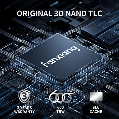 FanXiang S102 Pro 1TB 2,5 SSD Внатрешен погон на цврста состојба, SATA III 6GB/S, до 560MB/S, алуминиумска легура, SLC Cache, 3D NAND TLC, компатибилен
