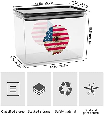 Гербера Маргаритка Цвет Во Бои Национално Знаме Пластична Кутија За Складирање Храна Контејнери За Складирање Со Капаци Оризова