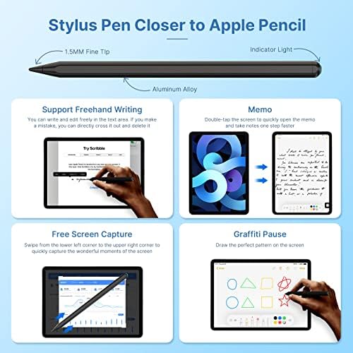 Пенкало за игла за iPad, Исто Како apple Pencil 2-та Генерација, iPad Молив Со Магнетно Безжично Полнење, Компатибилен со iPad Pro