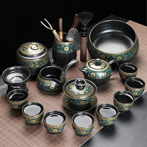 Twdyc чај поставува керамички кунг фу, зачудувачки порцелански сервис гаиван чај чаши кригла чај церемонија чајник
