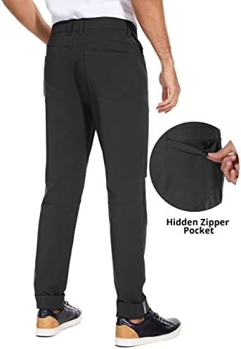 Пули мажи тенок вклопни панталони за голф -фустан Панталони водоотпорна пешачење лесни обични работи рамни предни панталони со џебови