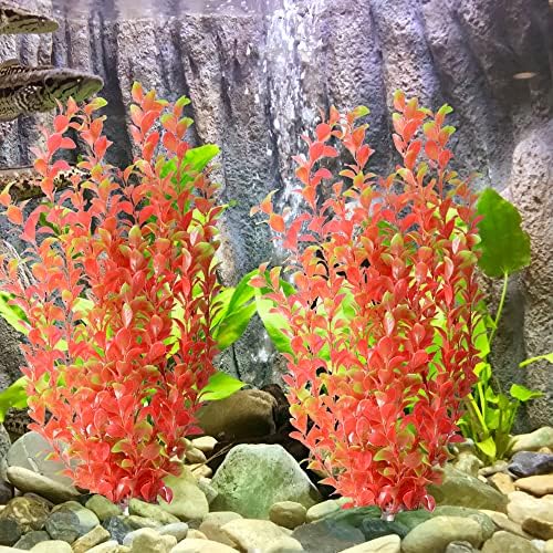Декорација на аквариум Саим вештачки пластични емулациони растенија декор риба резервоар украс 16 висина разновидна боја, пластично растение