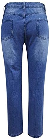 Сикин панталони фармерки печати искинати фармерки снежни жени со големина плус панталони фармерки за жени со висок половината