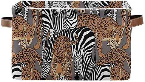 Корпа За складирање Коцка Африкански Леопард Зебра Шема За Печатење Големи Склопувачки Играчки Кутија За Складирање Корпа За Перење