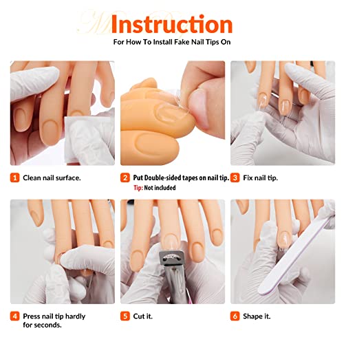 Вежбајте рака за акрилни нокти, еднократно вежбање за нокти Комплет за раце со треска флексибилни лажни раце за да вежбате лажни нокти