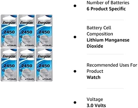 Енергизатор CR2450 Литиумска Батерија, 3v ECR2450, Количина: 6 Од Energizer